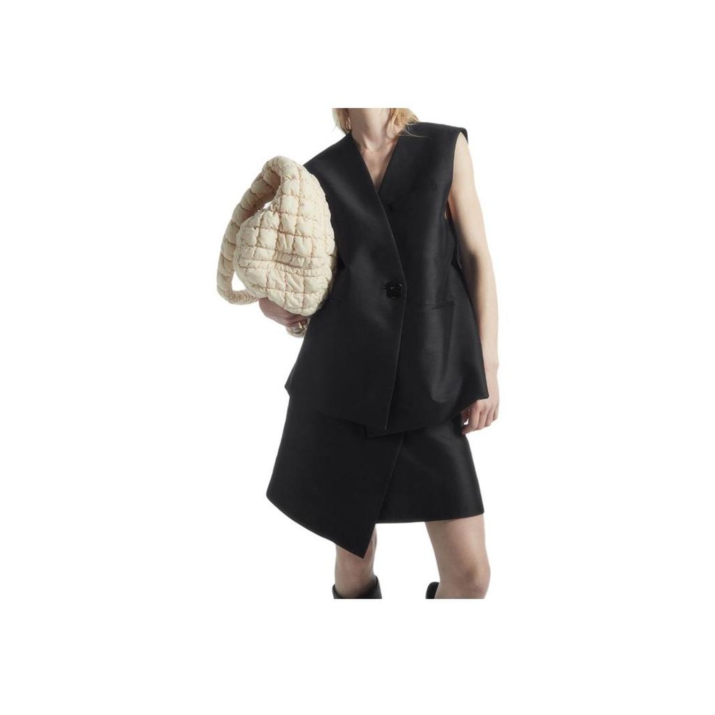 COS Quilted Zipper Closure Polyester Cloud Bag Shoulder Crossbody Bag Extra Large Women bags Beige 0916460028