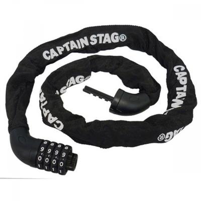 Captain Stag Y 4346 [Captain Stag κλειδαριά αλυσίδα ποδηλάτου Y 4346 με 4 ψηφία και κάλυμμα υφάσματος Μαύρο]