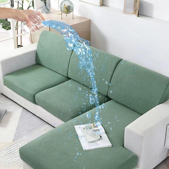 Waterproof Sofa Covers Jacquard Polar Fleece Stretch Sofa Seat Cushion Cover Furniture Protector L Shape Armchair Sofa Slipcover