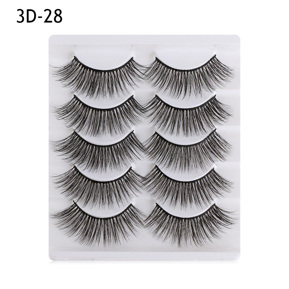 

Tools Glue Included Thick Cross False Eyelashes 3D Soft Mink Hair Eye Lash Extension Natural Long 3D-28