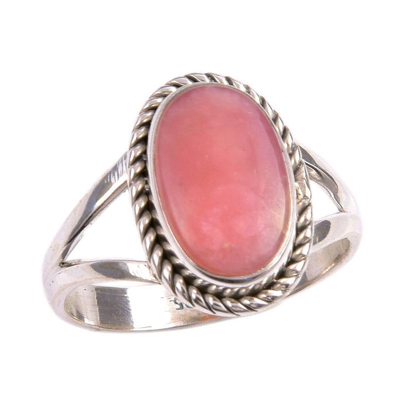 Natural Rhodochrosite Gemstone 925 Solid Sterling Silver Jewelry Ring S.7 f9B33