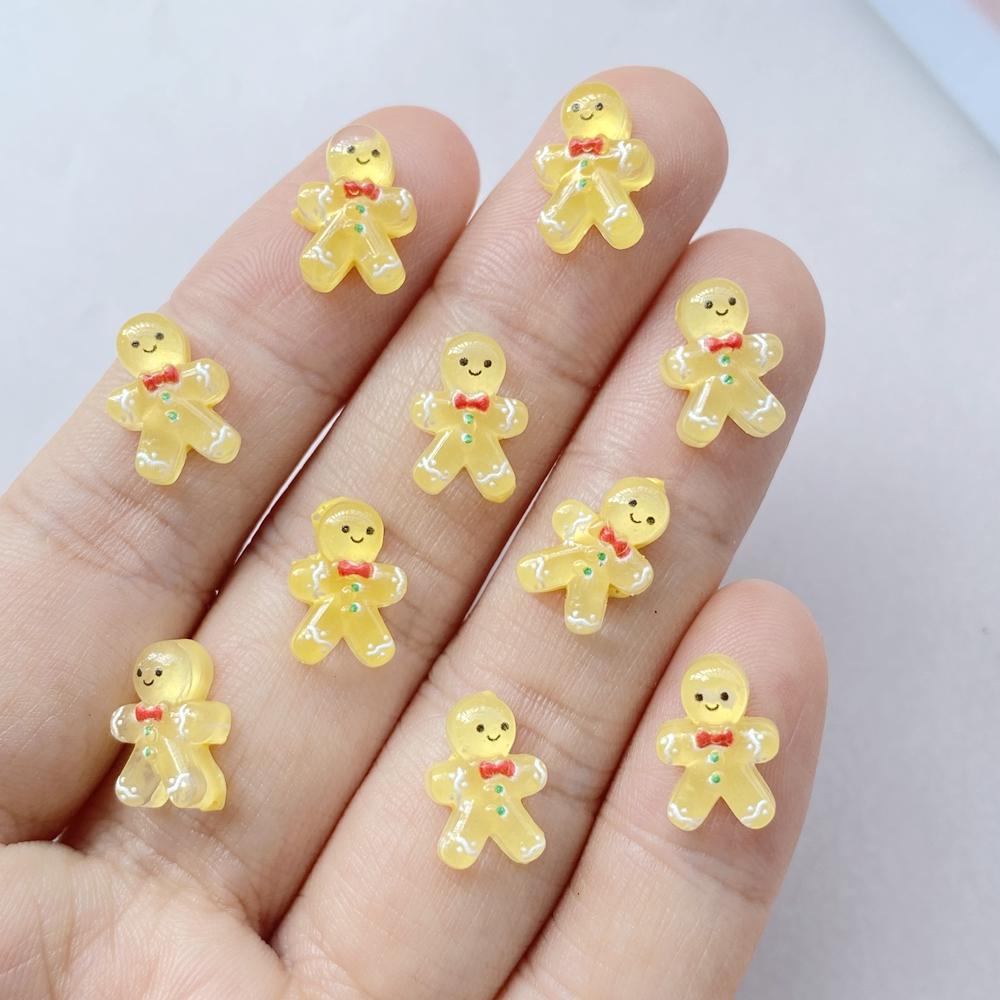 

50pcs Resin Mini Colorful Christmas Snowman Tree Santa Claus Deer Flatback Figurines Nail Art DIY Scrapbook Accessories Crafts