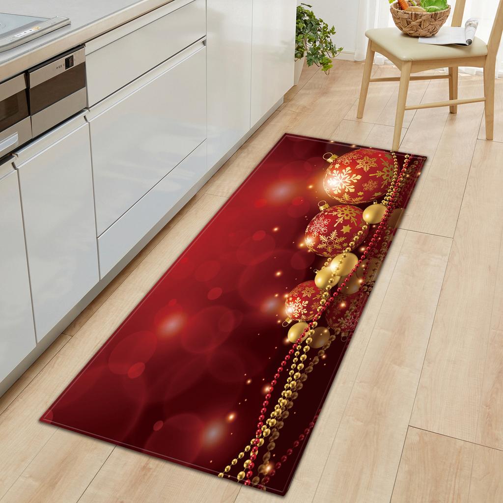 Christmas Welcome Entrance Doormat Decor Kitchen Hallway Floor Mat Living Room Carpet Bath Non-slip Foot Pad Xmas Decorations