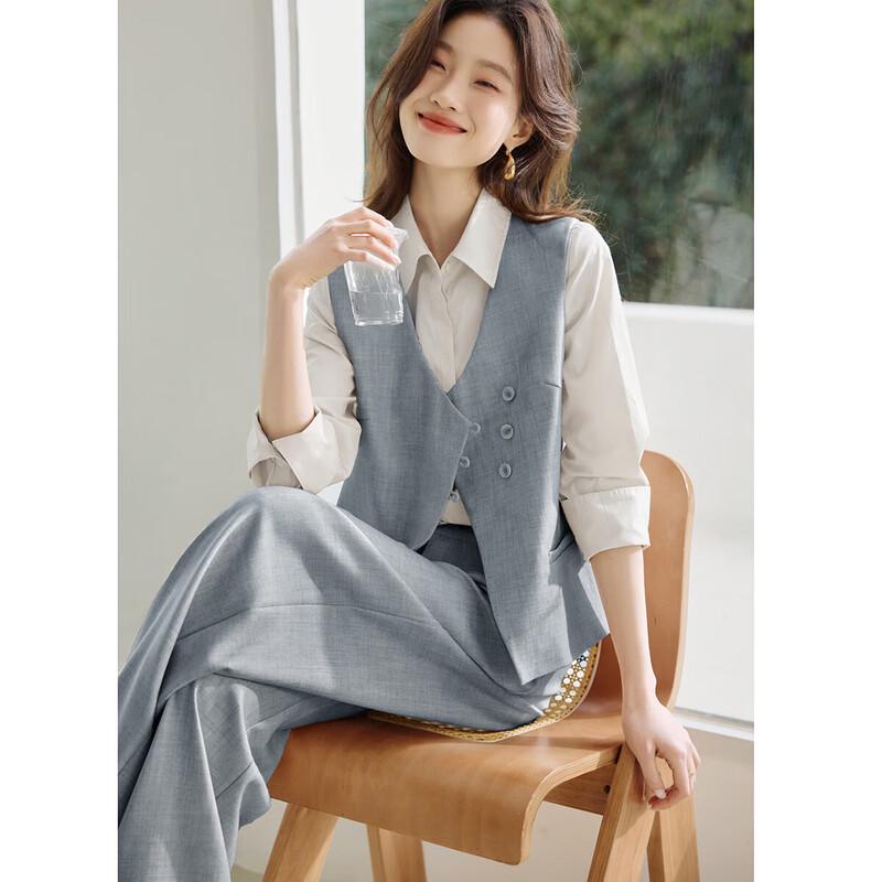 Elegant New Chinese Style Vest & Wide-Leg Pants Set