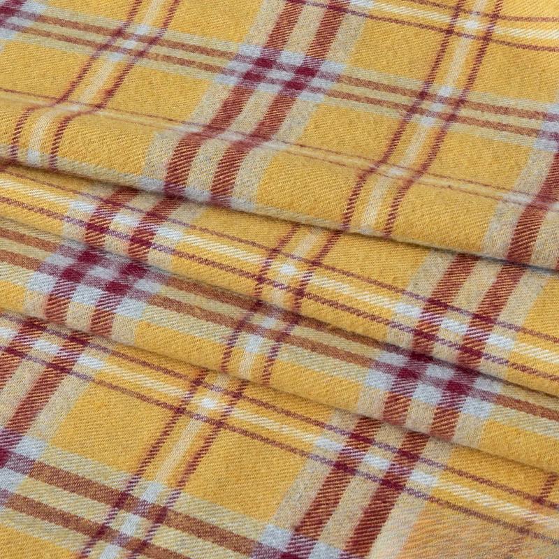 100x145cm Cotton Autumn/winter Cartoon Floral Tweed Flannel Plaid Shirt Fabric Fine Frosted Soft Cloth Yarn-dyed Garment Fabric