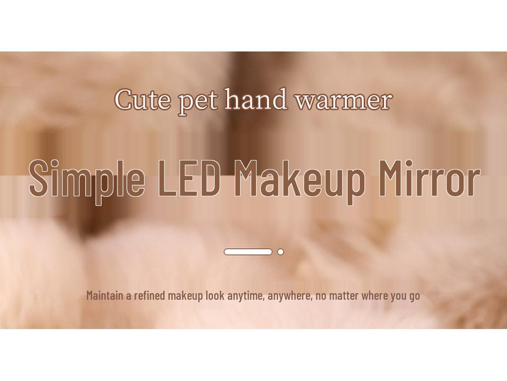 Portable USB-Charging LED Makeup Mirror: Double-Sided Folding Hand Warmer with Light & Magnification