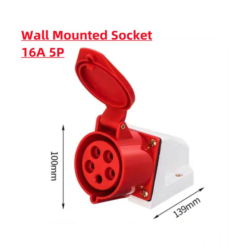 Industrial Plug and Socket 5pin 3core 3P/4P/5P Electrical Connector 16A 32A IP44 Wall Mounted Socket 220V 380V 415V MALE FEMALE