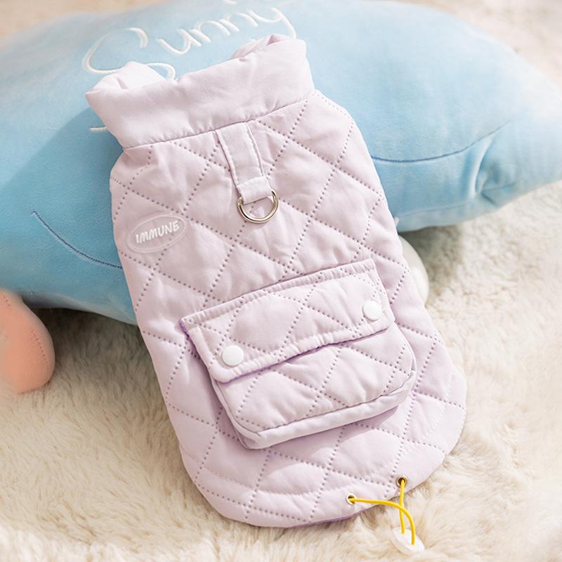 

New Year s cat clothes quilting cotton pockets velvet warm cat kitten small dog dog vest pet clothing XS (recommended weight 1-1.5 kg)