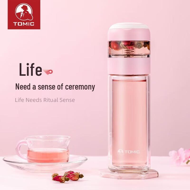 TOMIC Stylish Glass Tea Infuser Mug