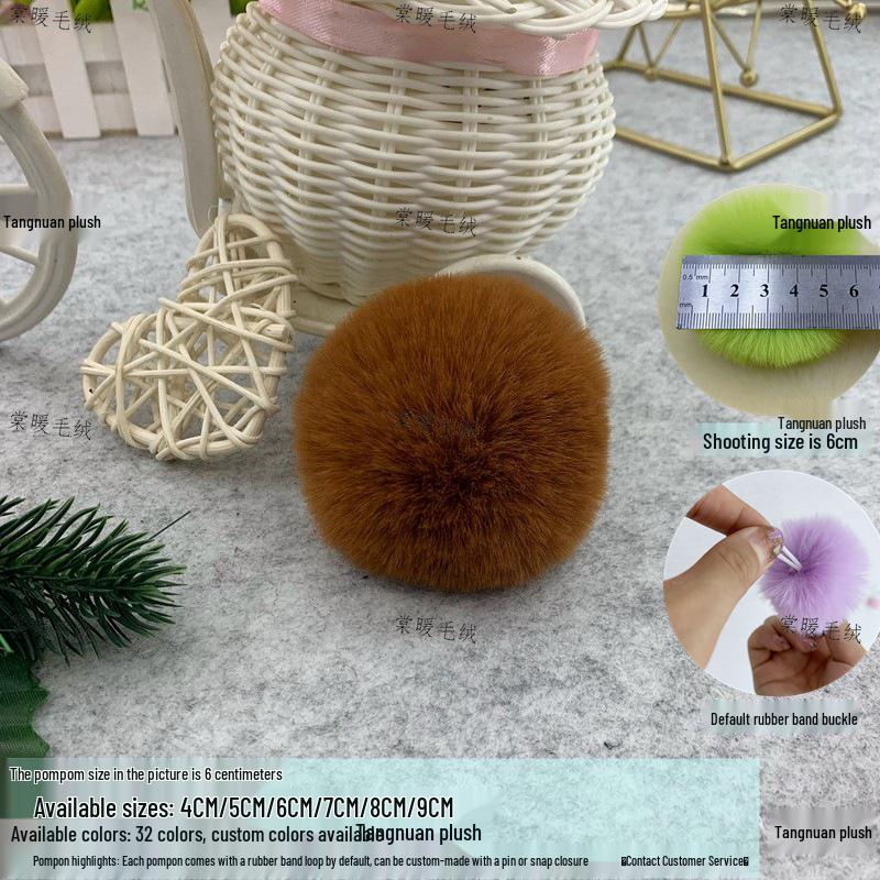 Multi-Color Faux Rabbit Fur Pom Pom for Bags, Clothing, Shoes, and Hats
