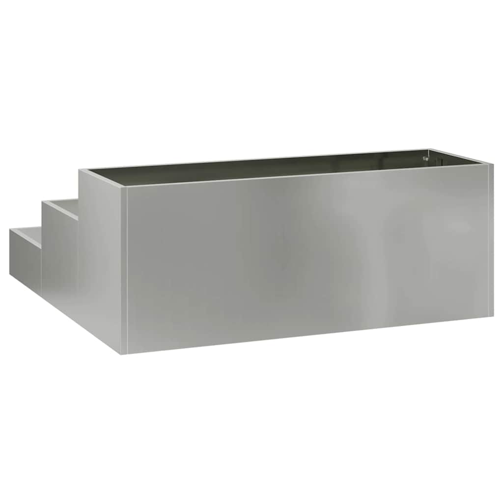 Garden Planter Silver 90 X 90 X 35 Cm Galvanized Steel