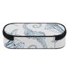 Pencil Pouch 300D Polyester Spacious Storage Smooth Zipper with Main Pocket Mesh Layer and Removable Pen Divider for Students