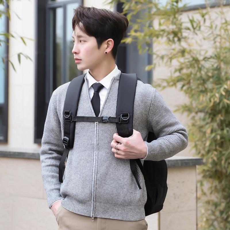 Computer bag fashion business travel backpack solid color large capacity casual versatile backpack