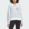 Adidas Verbiage Half-Zip Striped Casual Long Sleeve T-Shirt Women Tops White IZ4571