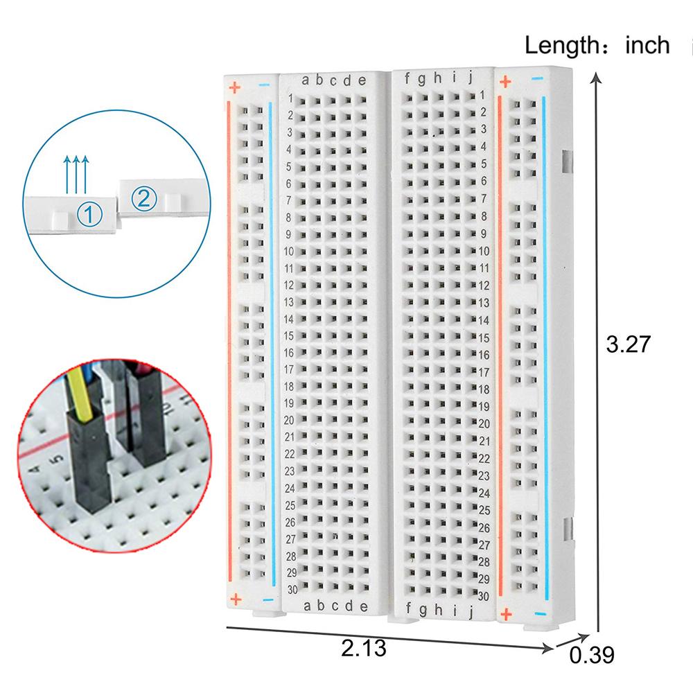 

Breadboard 400 Point Breadboard 400Point Solderless PCB Bread Board 400 holes Test Develop for Arduino Diy kit