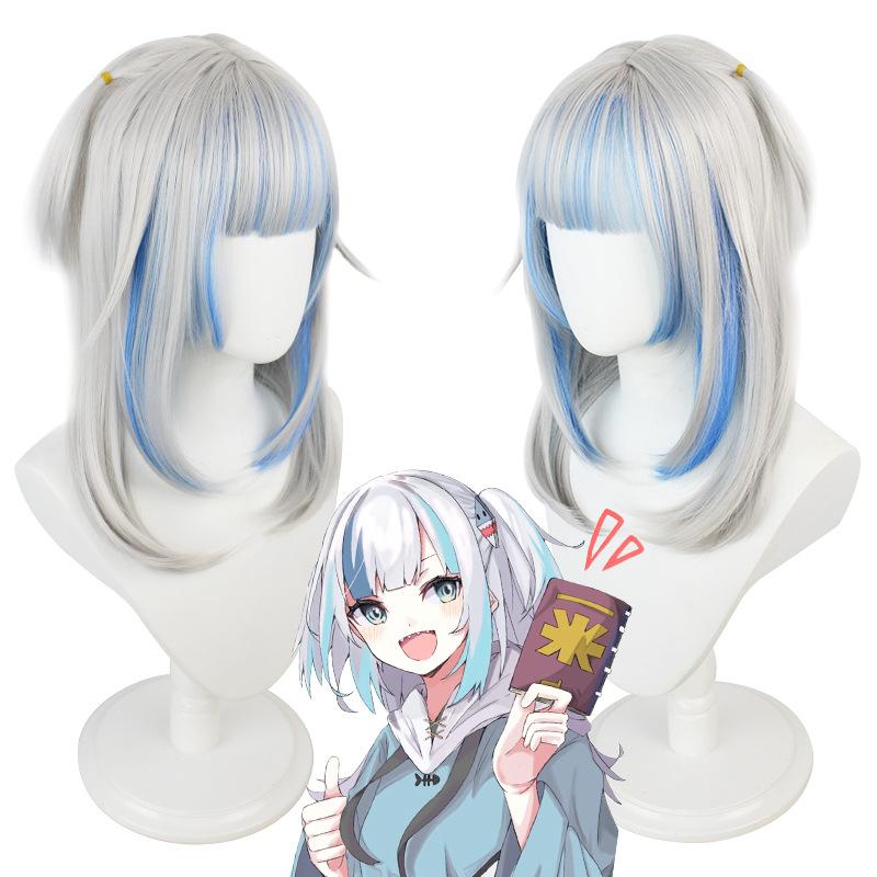 Game Hololive Youtuber Vtuber Gawr Gura Cosplay Wearpon ENG Shark Costume Toys Long Wigs Halloween Party Xmas Props Accessories