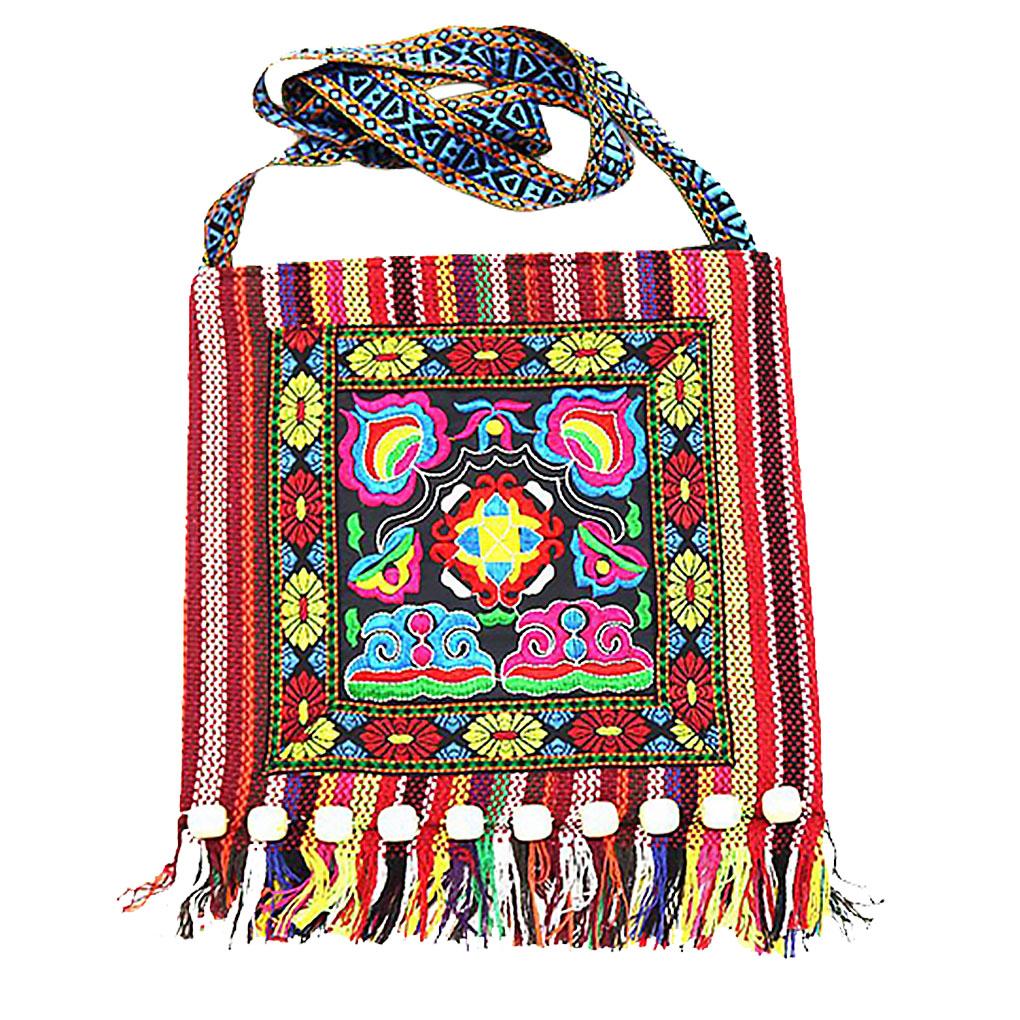 

Этническая наплечная сумка женская для улицы, путешествий, с вышивкой, сумка кроссбоди, кошелек на молнии