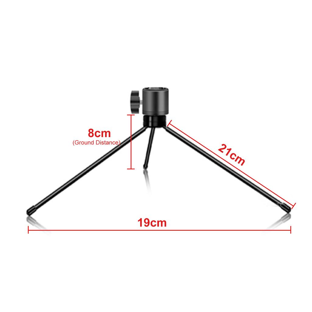 Metal Mini Tripod Stand for Gopro Camera Video Vlog Camera Monopod Tabletop Handheld with 1/4” Screw Ring Light Phone Gimbal