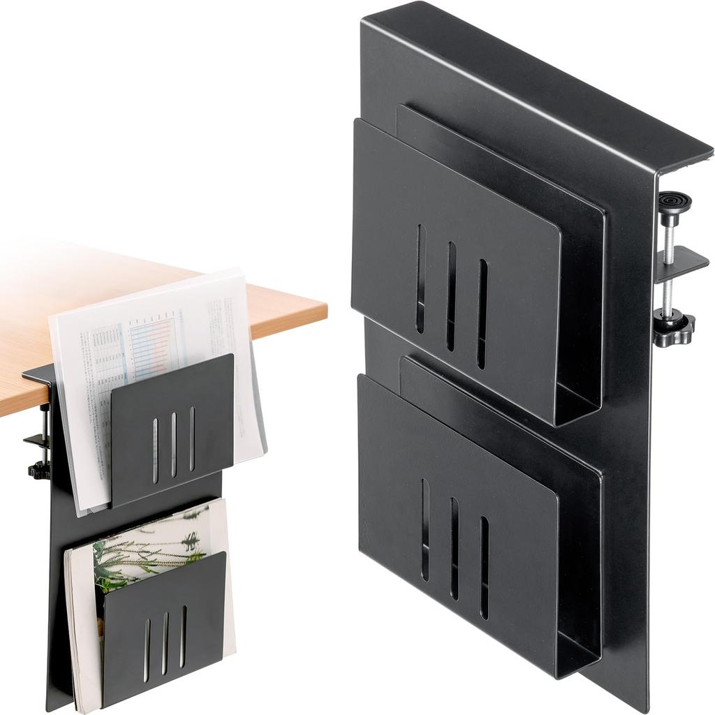 E-Supply Deskside Storage Unit with Clamp-Type Magnetic Holders, 2 Magnetic Holders, 22.8 lbs (10 kg) Weight Capacity, Steel, Expandable, Add-On