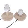 E27 Circular Solid Wooden Base Holder Lamp Cup With Cord On Off Switch For Table Lamp Plug In Lamp Bedside Lamp Holder