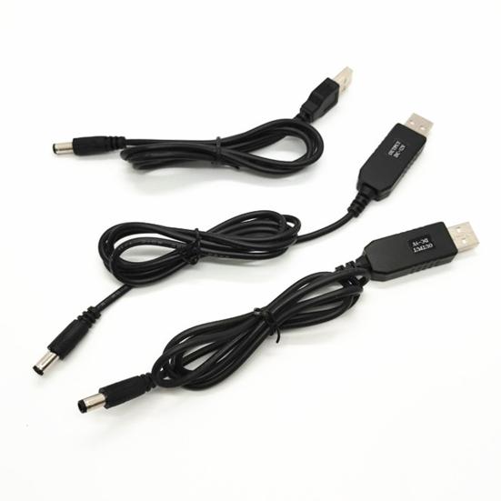 USB Converter Adapter Cable DC 5V To 5V/9V/12V 5.5x2.1mm Male PVC USB Boost Line for Router