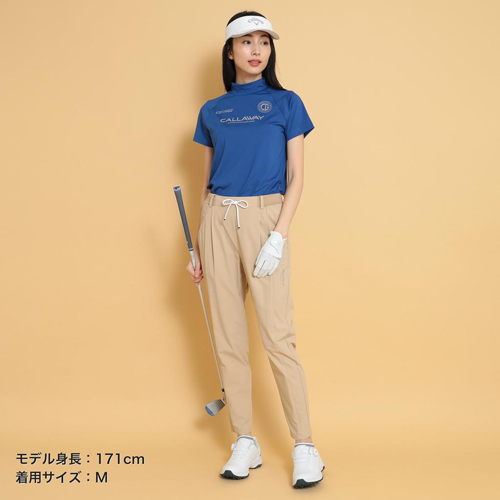 Callaway Short Sleeve Mock Neck Shirt UV for C25134202 Size S Women's (Stretchable, Protection) Golf, 1110_Blue,