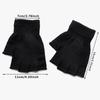 1Pair Black Short Half Finger Gloves Unisex Knitted Elastic Warm Wrist Glove Solid Color Winter Soft Guantes Cycling Accessories