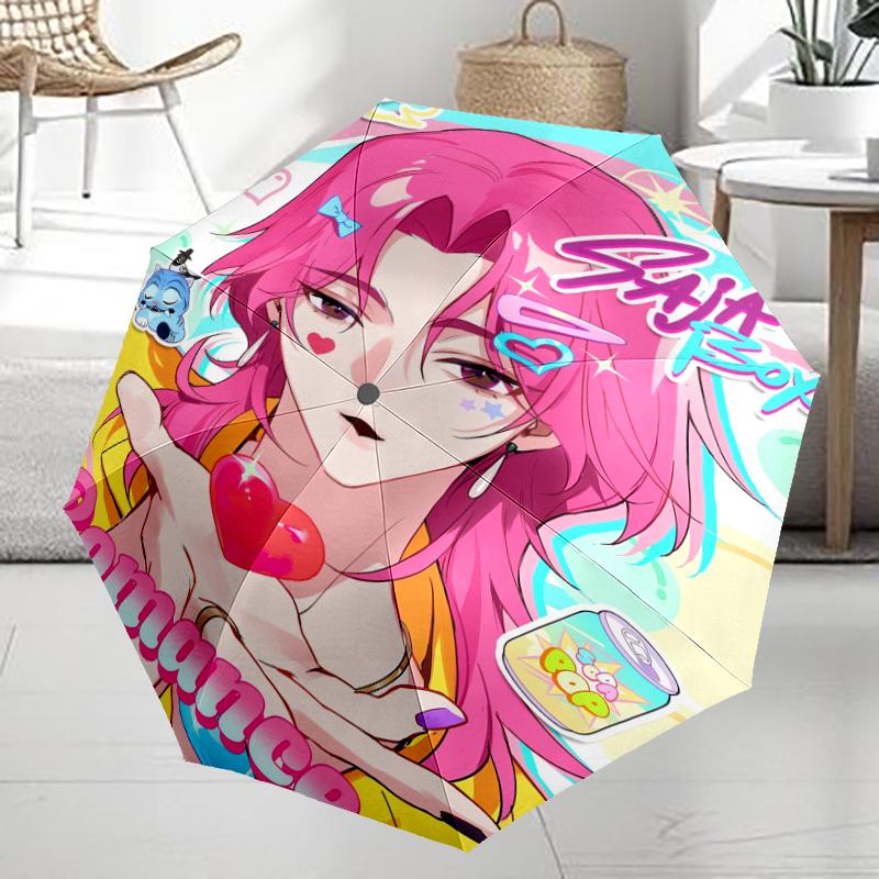 Saja Boys Theme Automatic Umbrella, Lightweight & Portable, 8 Rib, Perfect for Outdoor Travel, Birthdays, Christmas, Gifts.