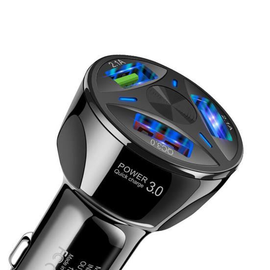 QC3.0 Fast Charging Car Charger 3-in-1 USB Charger Adapter for Mobile Phones