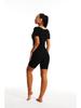 Women's Zipper Short Sleeve Sweat-Inducing Fitness Bodysuit