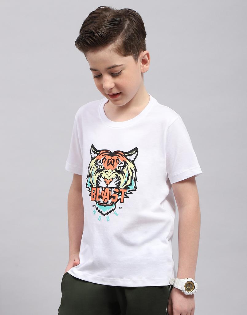 Monte Carlo Red/White Printed Round Neck T-Shirt 2 Pc