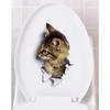 Autocollant de toilette 3D créatif et réaliste avec vision de chat mignon, décoration de couvercle de toilette en PVC auto-adhésif et imperméable