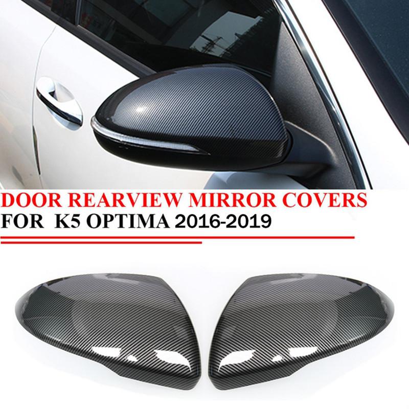 For KIA K5 Optima 2016 2017 2018  ABS Car Rearview Side Mirror Cover Wing Cap Exterior Door Housing Shell Trim Replacement nero