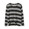 ins trendy cool striped sweater women's autumn new fat mm wool versatile loose top 333088