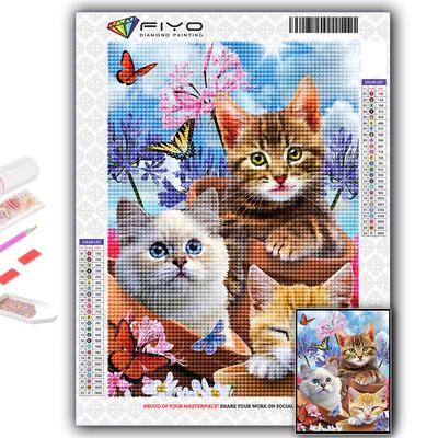 5D Diamond Painting Cute Little Animals Cat, Dog, Panda DIY Diamond Embroidery Rhinestone Home Decoration