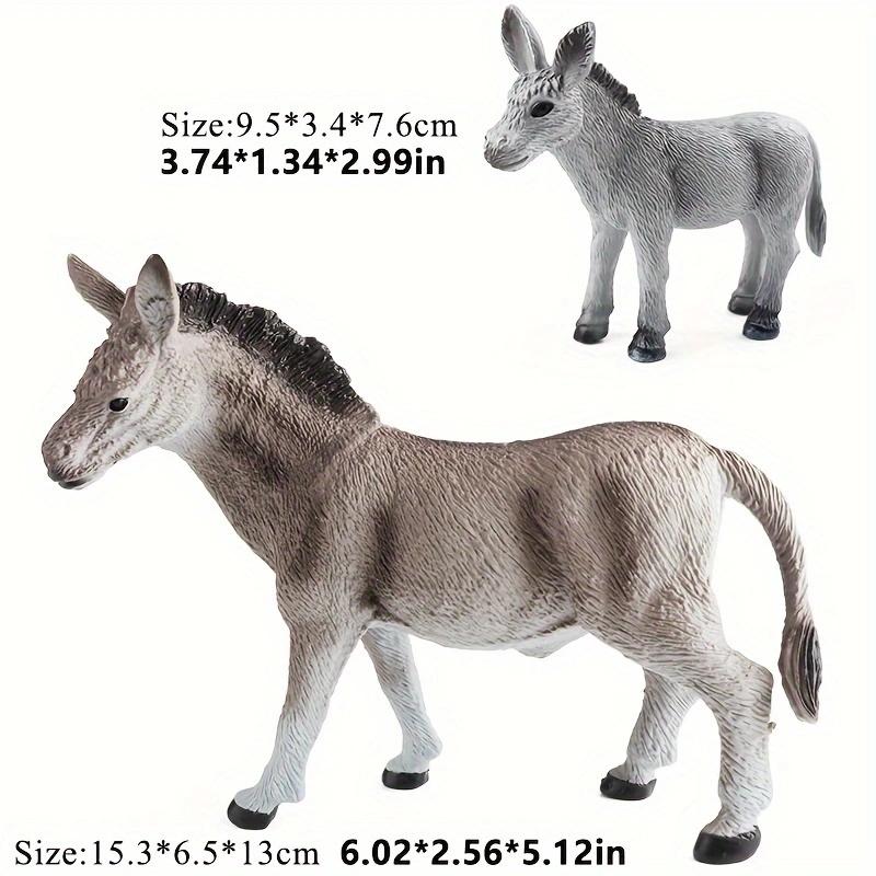 Oenux 2-Pieces Set Of Large Farm Animal Horse Cow Pig Sheep Goat Donkey Model Action Figures PVC Educational Cute Kids Toy Gift
