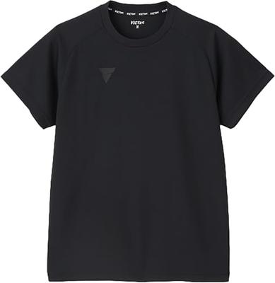 VICTAS Table Tennis T-Shirt, V-TS508, Black, Medium, 532501, Moisture-Wicking, Quick-Drying, Stretch, Unisex
