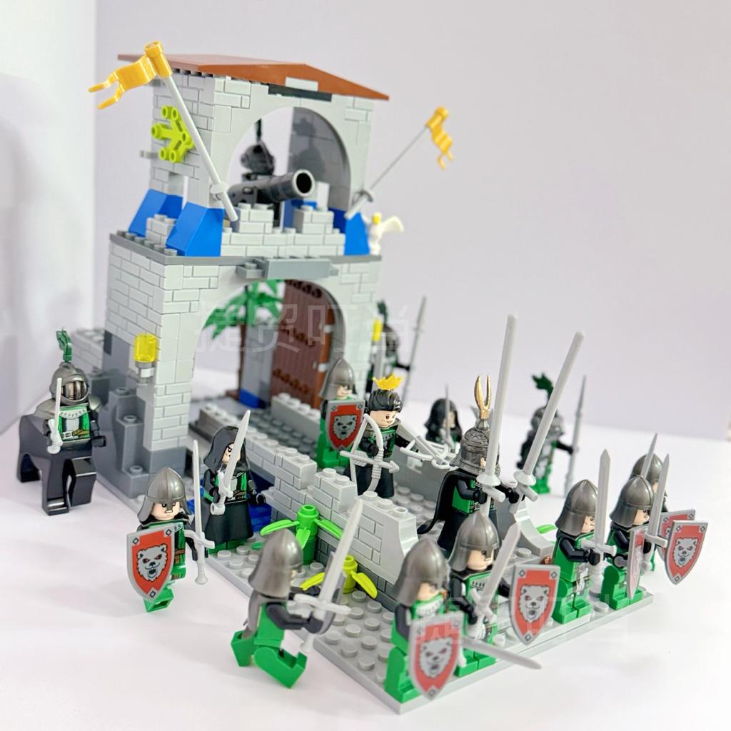 1602F Medieval Guardian Tower Building Bridge Miniature Military Building Block Model Toy