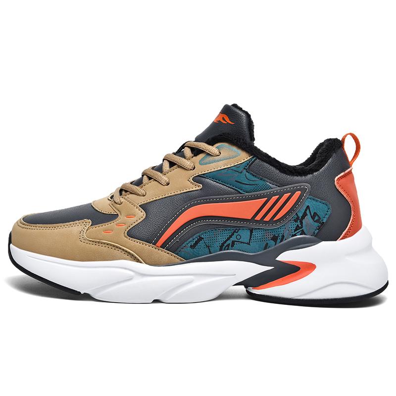 Men's Thicken Winter Warmth Casual Outdoor Fleece-lined Sneakers Soft-sole Speed Running Shoes Fashion Comfortable Cotton Shoes