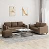 Vidaxl 3-Cz. Relaxation Set With Cushions, Brown, Fabric