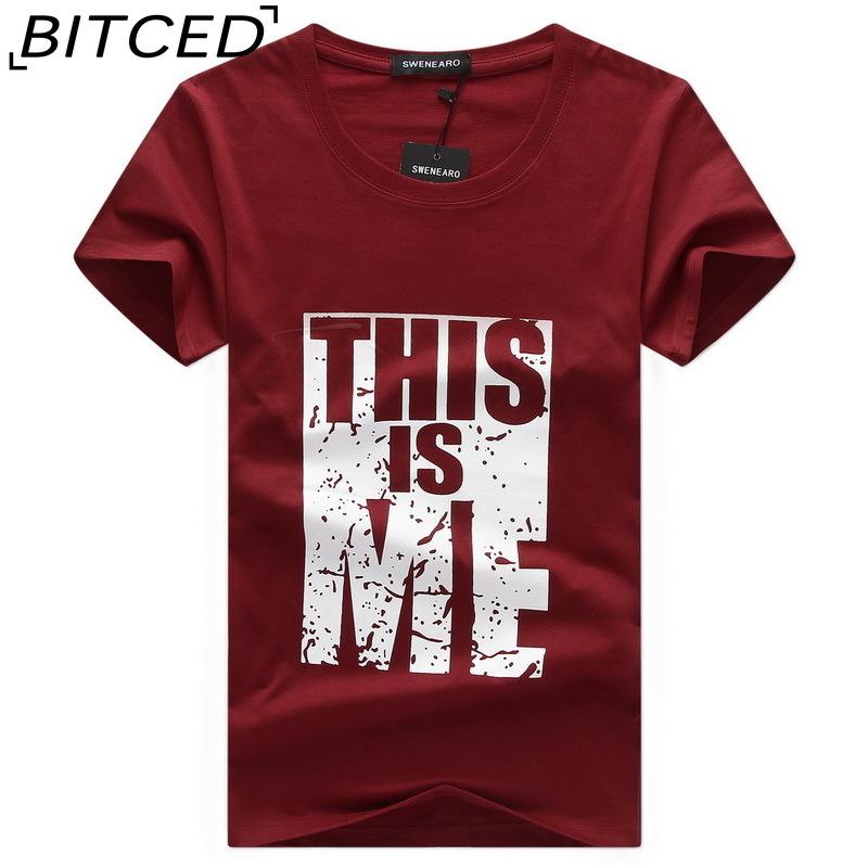 BITCED Bavlněné tričko s krátkým rukávem Pánská móda Košile s volným polovičním rukávem Košile s potiskem