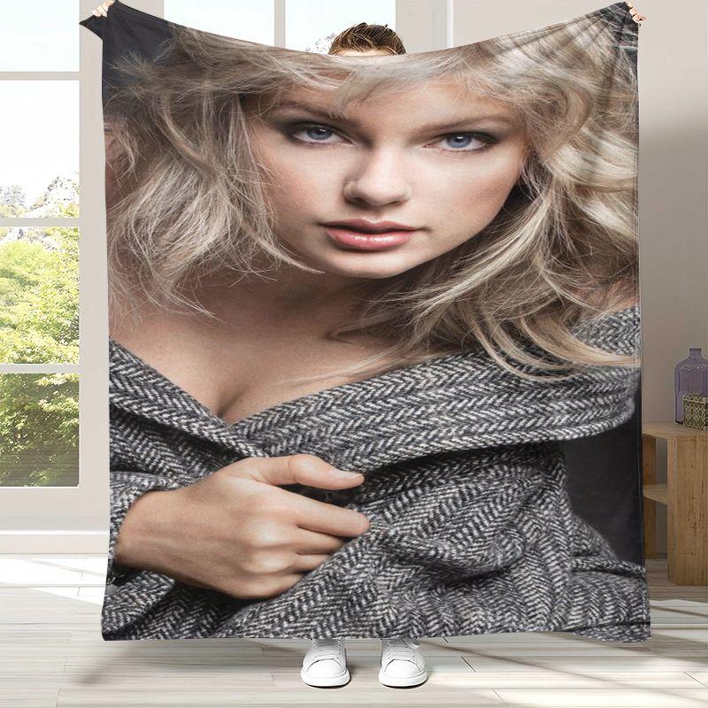 Famosa Coperta in Flanella Cantante T-Taylor, Coperta in Peluche Ultra Morbida e Calda per Casa, Camera da Letto, Letto, Divano, Ufficio, Campeggio, Picnic