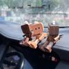 T-Shaped Head Robot Air Vent Diffuser: Wooden Leg-Shaking Car Air Freshener Ornament