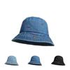 Spring and Autumn Internet Celebrity Cherry Embroidery Washed Denim Bucket Hat Women's Retro Versatile Sunshade Sunscreen Basin Hat