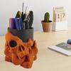 Skull Pen Holder Makeup Brush Holder Bathroom Storage Holder Skeleton Desk Organizer for Keys Cosmetic Tools Halloween Decorations
