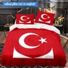 3PCS Turkish Football Emblem Bedding Set 2D Printing (Includes 1 Duvet Cover + 2 Pillowcases Coreless), Bedroom decor,Fan gift