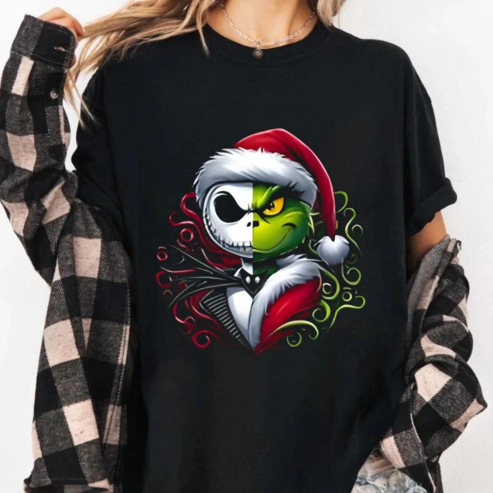Nightmare Before Christmas Grinch Skeleton - Christmas T-Shirt XL