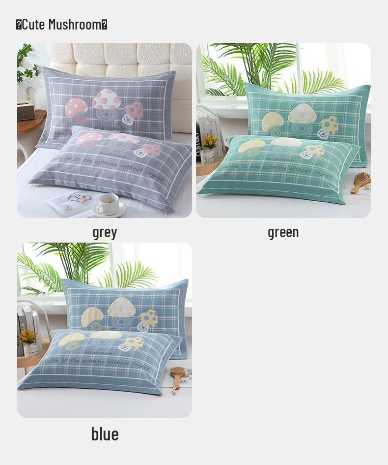 Eight-Layer Gauze Cotton Pillowcase Pair, Soft, Thick, All-Season Comfort for Home Use