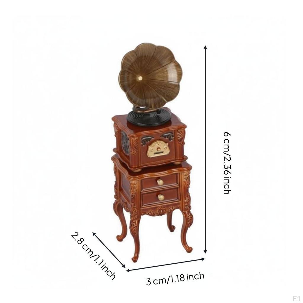 Miniature phonograph European Vintage Model Tabletop Display for