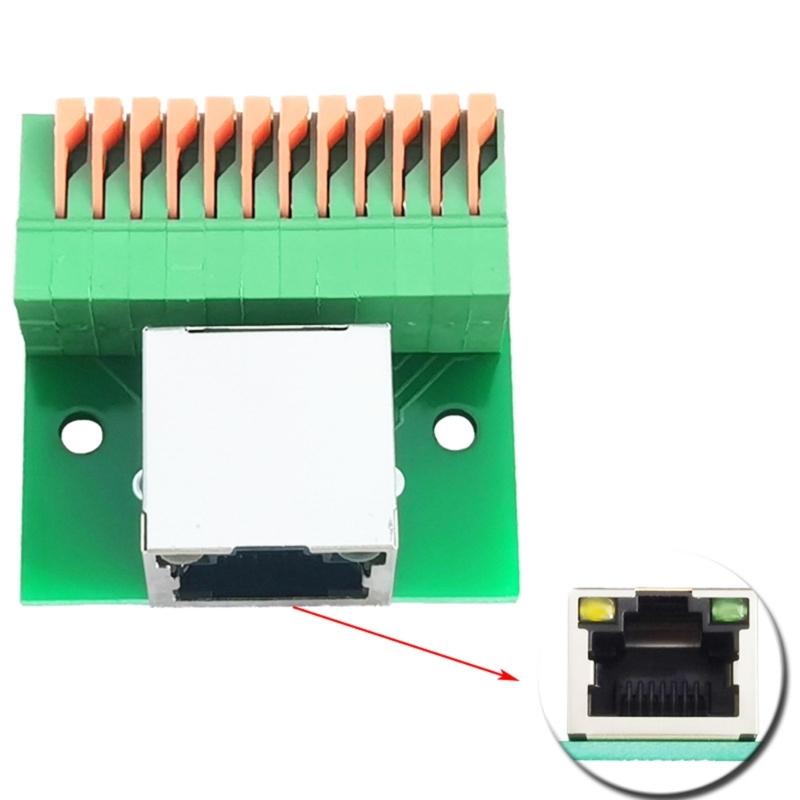 No Solder Required RJ45 Ethernet Port Terminals Block DIN Rail Adapter With Status Light For Secure Networkings Connection